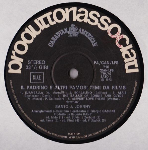 Santo & Johnny - Famosi Temi Da Films | Produttori Associati (PA/CAN/LP 710) - 3 Santo & Johnny - Famosi Temi Da Films | Produttori Associati (PA/CAN/LP 710) - 3