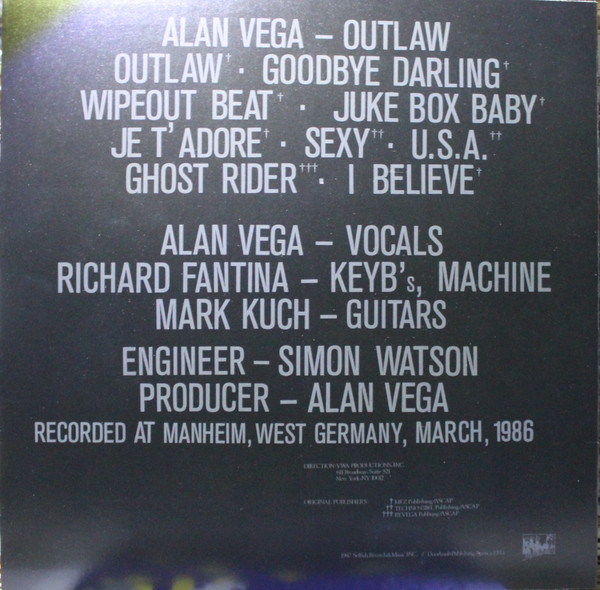 Alan Vega - Outlaw: Live In Europe '86 | Selfish Records (BEL-12016) - 3