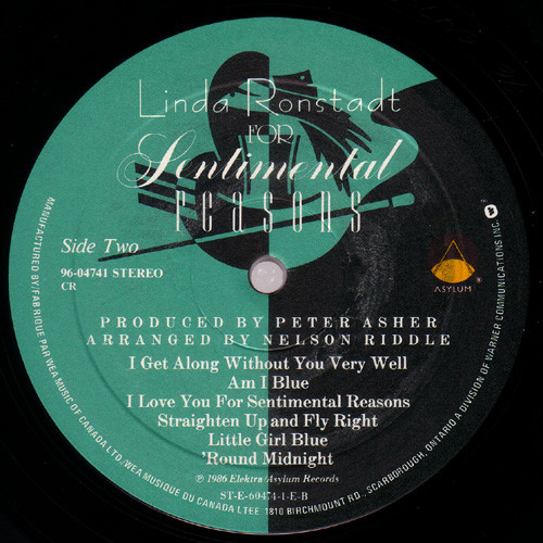 Linda Ronstadt - 'Round Midnight | Asylum Records (9 60489-1-LR) - 3 Linda Ronstadt - 'Round Midnight | Asylum Records (9 60489-1-LR) - 3