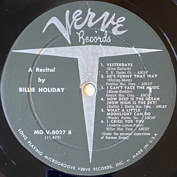 Billie Holiday - Recital By Billie Holiday | Verve Records (MGV-8027) - 4 Billie Holiday - Recital By Billie Holiday | Verve Records (MGV-8027) - 4