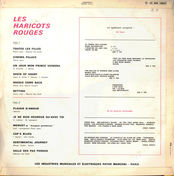 Les Haricots Rouges - Sweet & Hot | Ducretet Thomson (2C 054 - 10027) - 2