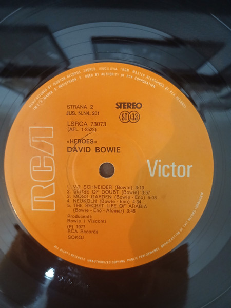 David Bowie - "Heroes" | Jugoton (LSRCA-73073) - 3