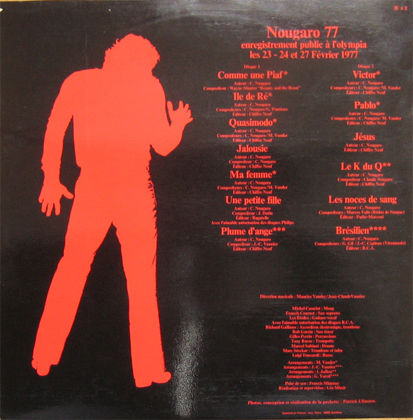 Claude Nougaro - Nougaro 77 - Enregistrement Public A L'Olympia | Barclay (80 661/62) - 2