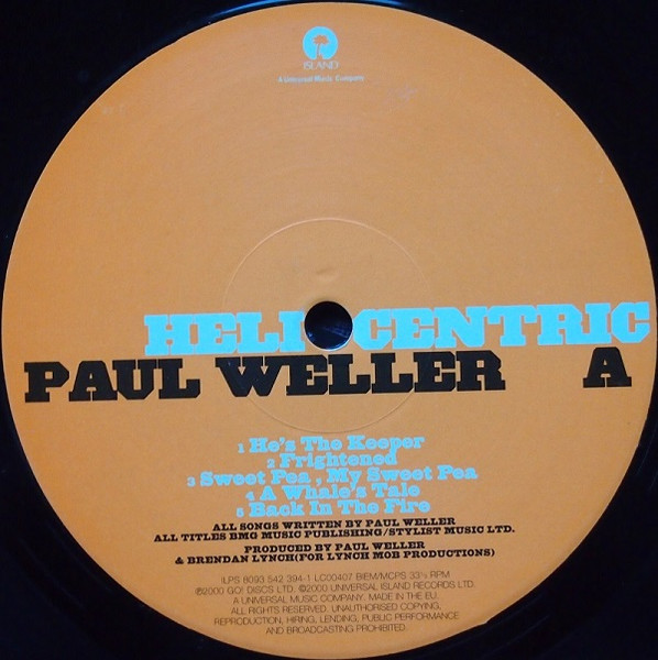 Paul Weller - Heliocentric | Island Records (ILPS 8093 / 542 394-1) - 3