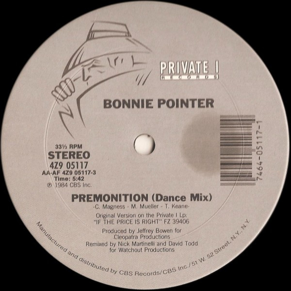 Bonnie Pointer - Premonition | Private I Records (4Z9 05117) - main