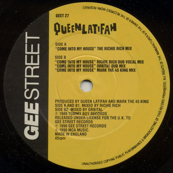 Queen Latifah - Come Into My House (The Richie Rich Mix) | Gee Street (GEET 27) - 3