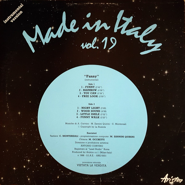 Various - Made In Italy - Vol. 19 - "Funny" (Instrumental) | Ariston (ARE/0031) - 2