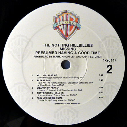 The Notting Hillbillies - Missing... Presumed Having A Good Time | Warner Bros. Records (1-26147) - 4 The Notting Hillbillies - Missing... Presumed Having A Good Time | Warner Bros. Records (1-26147) - 4
