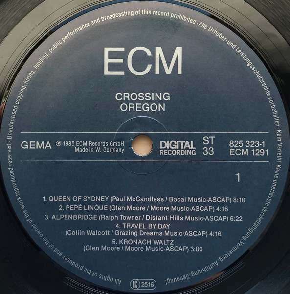 Oregon - Crossing | ECM Records (ECM 1291) - 3