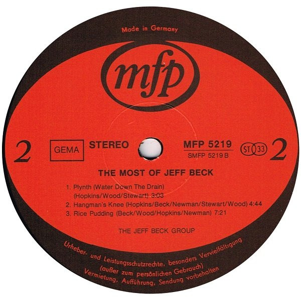 Jeff Beck Group - The Most Of Jeff Beck | Music For Pleasure (MFP 5219) - 2