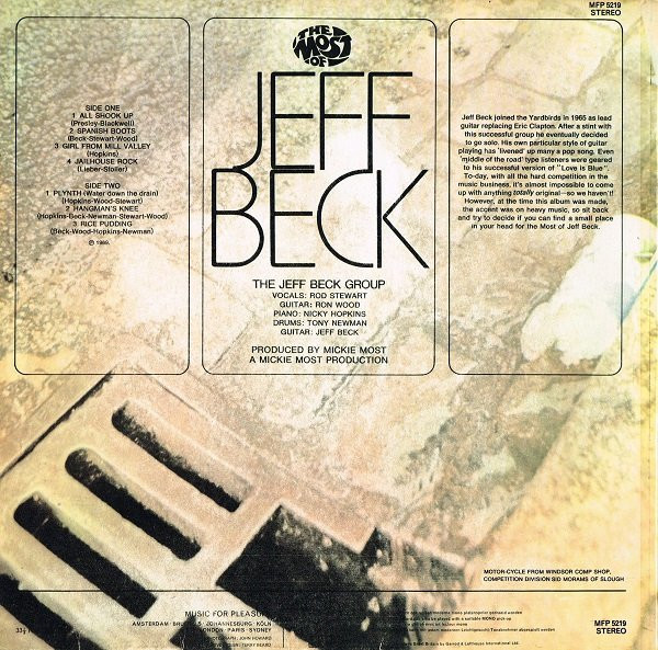 Jeff Beck Group - The Most Of Jeff Beck | Music For Pleasure (MFP 5219)