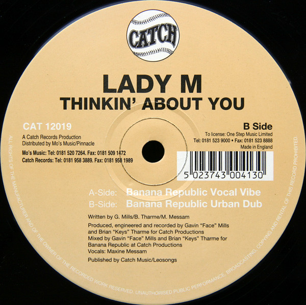 Lady M - Thinkin' About You | Catch (CAT 12019) - main Lady M - Thinkin' About You | Catch (CAT 12019) - main
