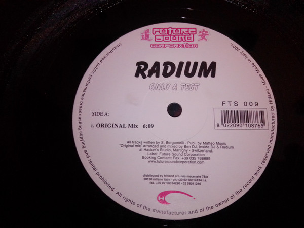 Radium - Only A Test | Future Sound Corporation (FTS 009) - 3