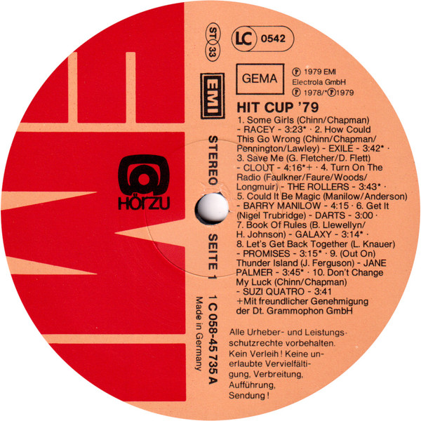 Various - Hit Cup '79 | EMI (1C 058-45 735) - 3