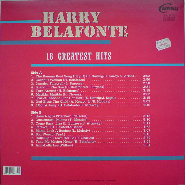 Harry Belafonte - 18 Greatest Hits | Companion (6187331) - 2 Harry Belafonte - 18 Greatest Hits | Companion (6187331) - 2