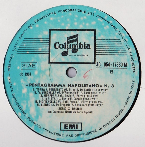 Sergio Bruni - Pentagramma Napoletano 3 | Columbia (3C 054-17330) - 4 Sergio Bruni - Pentagramma Napoletano 3 | Columbia (3C 054-17330) - 4
