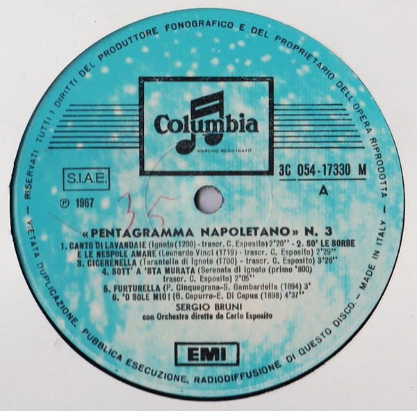 Sergio Bruni - Pentagramma Napoletano 3 | Columbia (3C 054-17330) - 3 Sergio Bruni - Pentagramma Napoletano 3 | Columbia (3C 054-17330) - 3