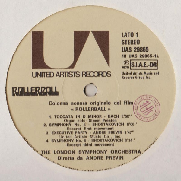 André Previn - Rollerball (Original Soundtrack Recording) | United Artists Records (UAS 29865) - 3 André Previn - Rollerball (Original Soundtrack Recording) | United Artists Records (UAS 29865) - 3