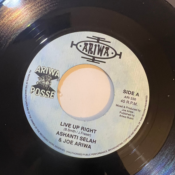 Ashanti Selah , Joe Ariwa - Live Up Right | Ariwa (ARI 336) - main
