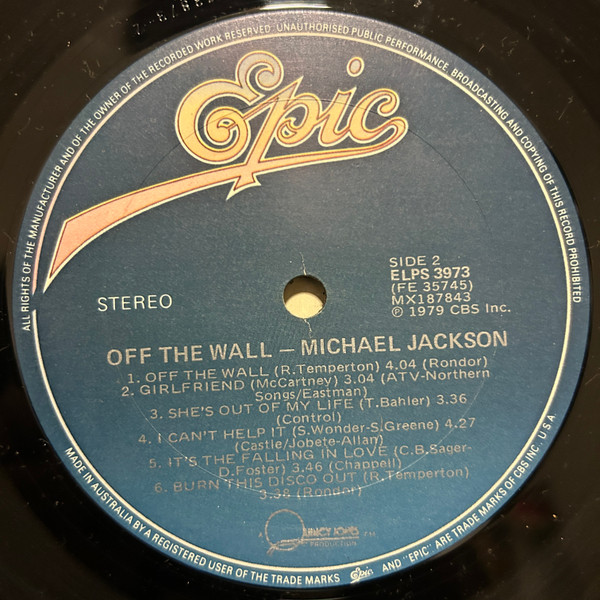 Michael Jackson - Off The Wall | Epic (ELPS 3973) - 4 Michael Jackson - Off The Wall | Epic (ELPS 3973) - 4
