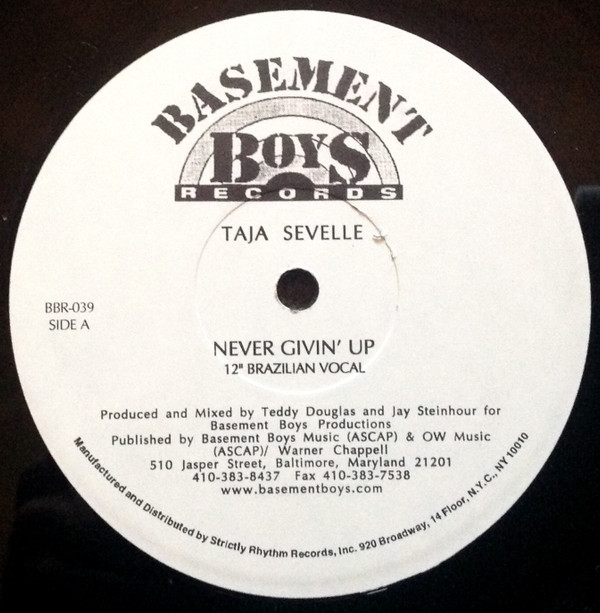 Taja Sevelle - Never Givin' Up | Basement Boys Records (BBR-039)