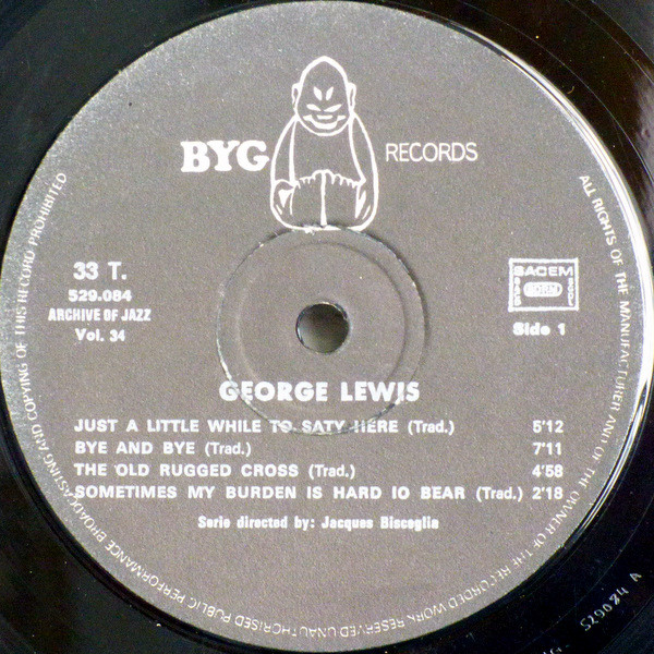 George Lewis - Archive Of Jazz Volume 34 - George Lewis | BYG Records (529.084) - 3 George Lewis - Archive Of Jazz Volume 34 - George Lewis | BYG Records (529.084) - 3
