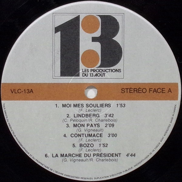 Félix Leclerc , Gilles Vigneault , Robert Charlebois - J'Ai Vu Le Loup Le Renard Le Lion | Les Productions Du 13 Août (VLC-13) - 4