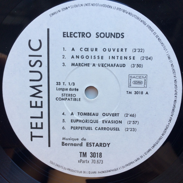 Bernard Estardy - Electro Sounds [Vinyl] | Tele Music (TM 3018) - 3