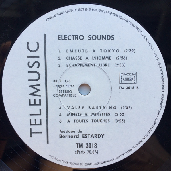 Bernard Estardy - Electro Sounds [Vinyl] | Tele Music (TM 3018) - 4