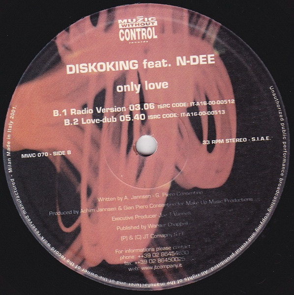 Diskoking Feat. N-Dee - Only Love | Muzic Without Control Records (MWC 070) - 2
