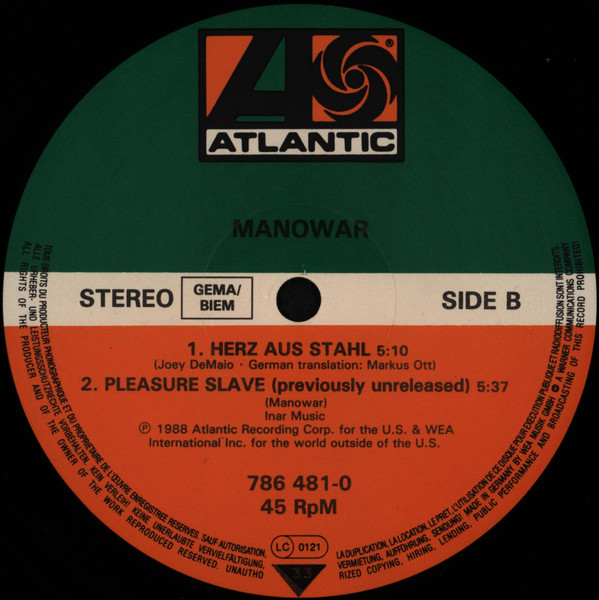 Manowar - Kings Of Metal / Herz Aus Stahl | Atlantic (786 481-0) - 4