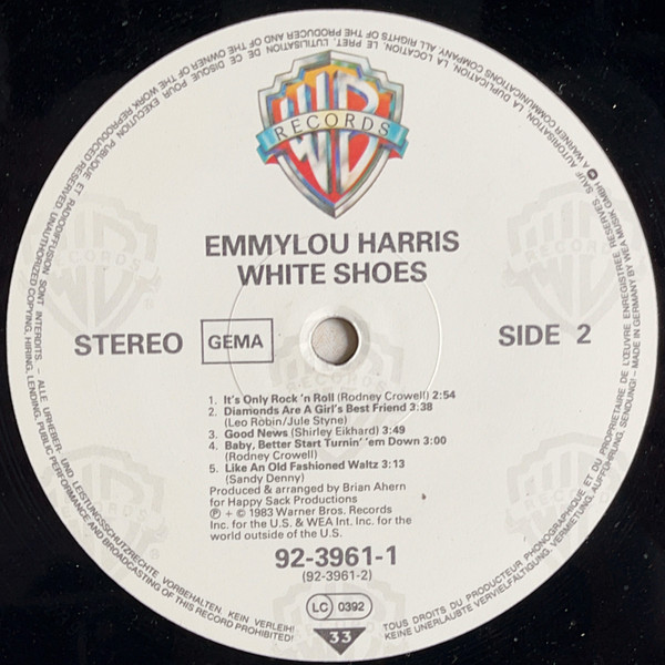 Emmylou Harris - White Shoes | Warner Bros. Records (92-3961-1) - 4