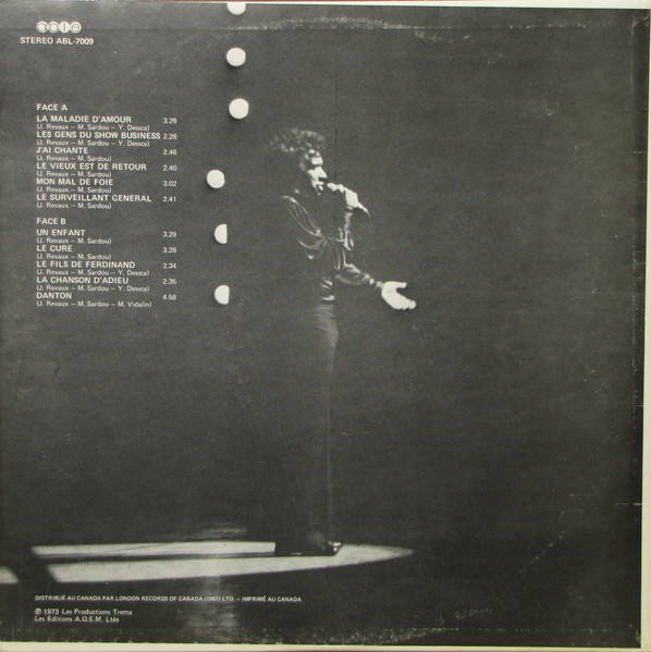 Michel Sardou - La Maladie D'Amour | Able (ABL 7009) - 2