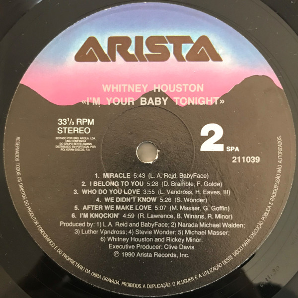 Whitney Houston - I'm Your Baby Tonight | Arista (211 039) - 4