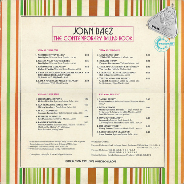 Joan Baez - The Contemporary Ballad Book | Vanguard (VSD 49/50) - 2 Joan Baez - The Contemporary Ballad Book | Vanguard (VSD 49/50) - 2