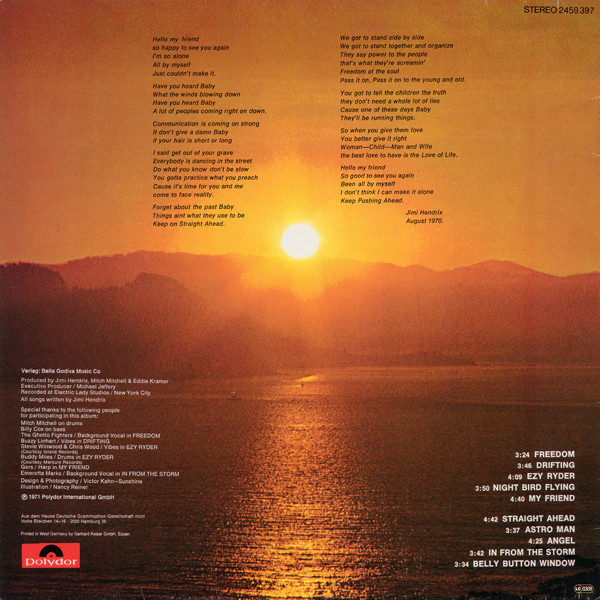 Jimi Hendrix - The Cry Of Love | Polydor (2459 397) - 2 Jimi Hendrix - The Cry Of Love | Polydor (2459 397) - 2