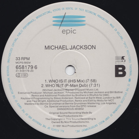 Michael Jackson - Who Is It | Epic (658179 6) - 3