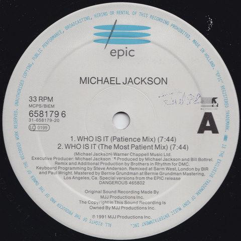 Michael Jackson - Who Is It | Epic (658179 6) - 2