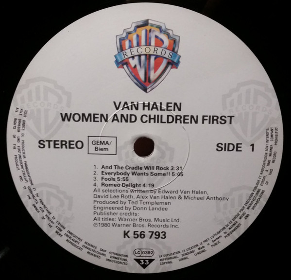 Van Halen - Women And Children First | Warner Bros. Records (K 56 793) - 3