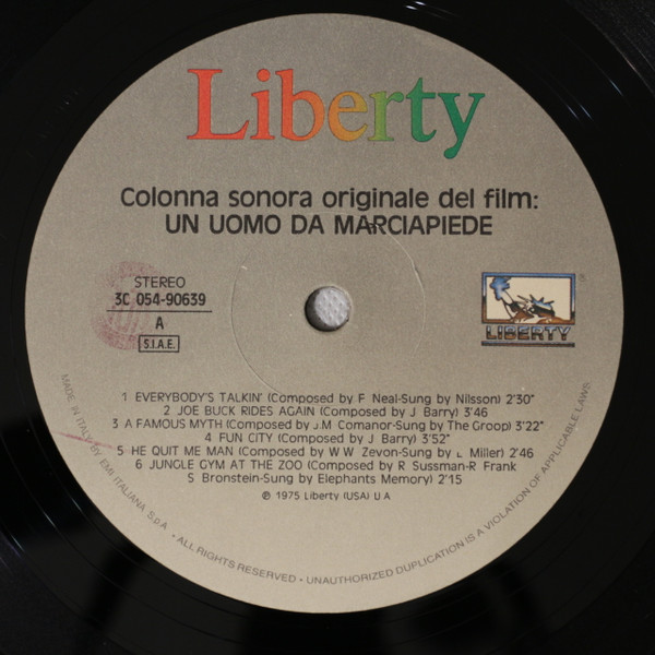 Various - Un Uomo Da Marciapiede (Colonna Sonora Originale) | Liberty (3C 054-90639) - 2 Various - Un Uomo Da Marciapiede (Colonna Sonora Originale) | Liberty (3C 054-90639) - 2