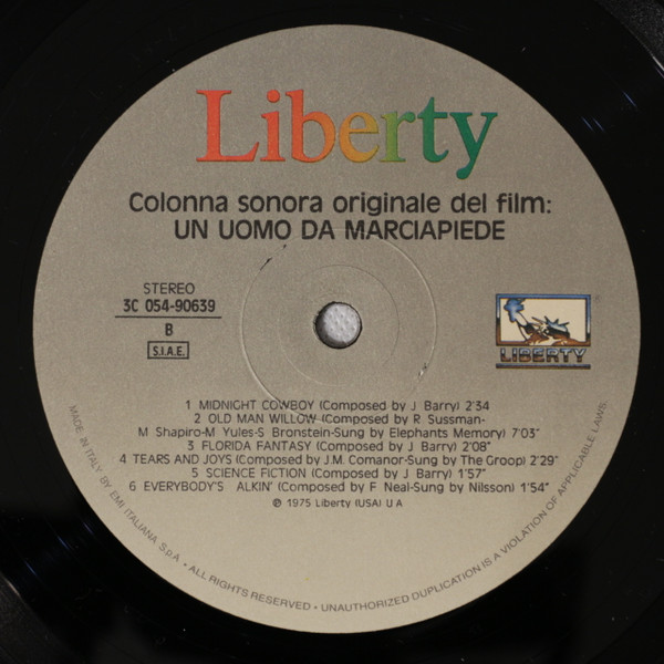 Various - Un Uomo Da Marciapiede (Colonna Sonora Originale) | Liberty (3C 054-90639) - 3 Various - Un Uomo Da Marciapiede (Colonna Sonora Originale) | Liberty (3C 054-90639) - 3