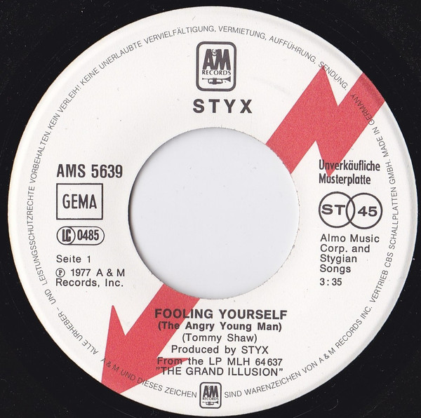 Styx - Fooling Yourself (The Angry Young Man) | A&M Records (AMS 5639) - 3
