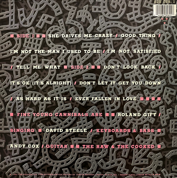 Fine Young Cannibals - The Raw & The Cooked | London Records (828 069. 1) - 2 Fine Young Cannibals - The Raw & The Cooked | London Records (828 069. 1) - 2
