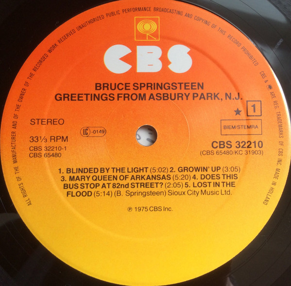 Bruce Springsteen - Greetings From Asbury Park N.J. | CBS (32210) - 3 Bruce Springsteen - Greetings From Asbury Park N.J. | CBS (32210) - 3