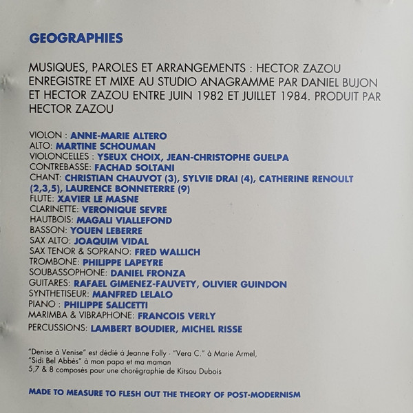Hector Zazou - Géographies / 13 Proverbes Africains | Crammed Discs (MTM 5 CD) - 4