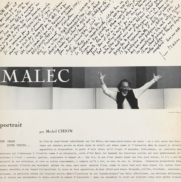 Ivo Malec - Sigma, Lumina, Etc... | INA-GRM (n° 9105 ma) - 4