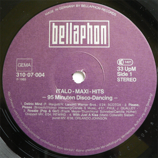 Various - Italo Maxi-Hits | Bellaphon (310-07-004) - 3 Various - Italo Maxi-Hits | Bellaphon (310-07-004) - 3