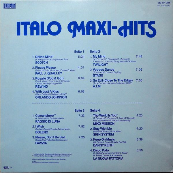 Various - Italo Maxi-Hits | Bellaphon (310-07-004) - 2 Various - Italo Maxi-Hits | Bellaphon (310-07-004) - 2