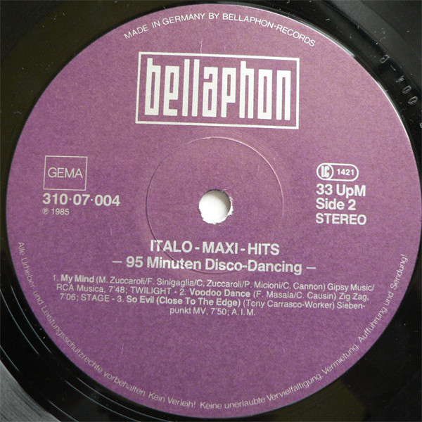 Various - Italo Maxi-Hits | Bellaphon (310-07-004) - 4 Various - Italo Maxi-Hits | Bellaphon (310-07-004) - 4