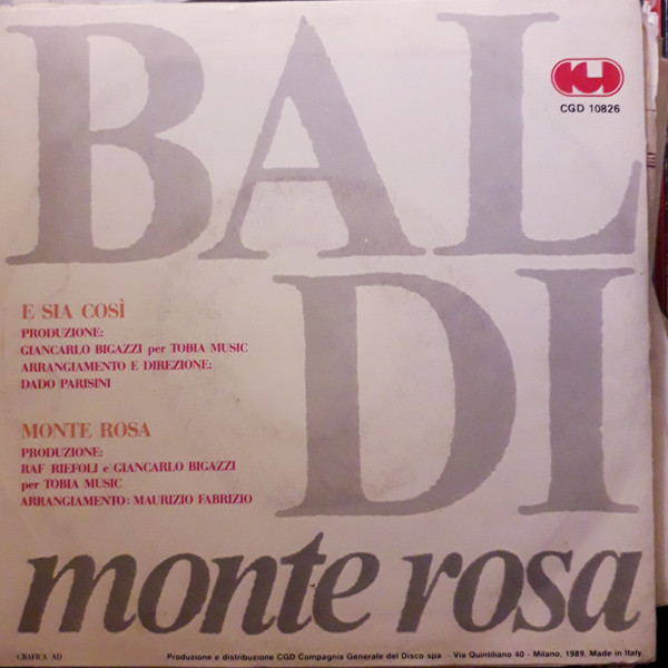 Aleandro Baldi - E Sia Così | CGD (CGD 10826) - 2